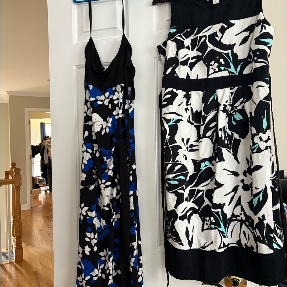 Floral Black and White Dress